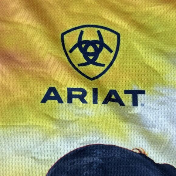 Ariat Polo Shirt Mens Extra Large Multicolor Sunset Western Graphic Long Sleeve - Picture 7 of 14